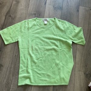 100% Cashmere short sleeve Medium Sutton Studio only at Bloomingdales